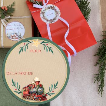 Etiquettes pour cadeau décor Noël jouet 6cm