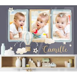 Cadre photo personnalisé plaque plexi pêle-mêle décor baby