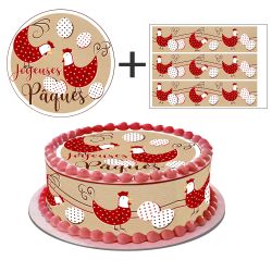 Kit deco de gâteau Pâques Poulettes