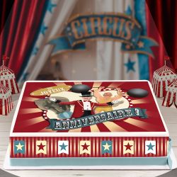 Kit deco de gâteau cirque vintage JA A4 