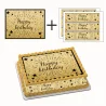 Kit deco de gâteau Happy Birthday noir a4