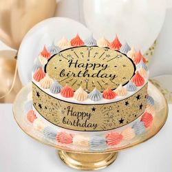 Kit deco de gâteau Happy Birthday noir