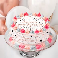 Kit deco de gâteau joyeux anniversaire gold rose