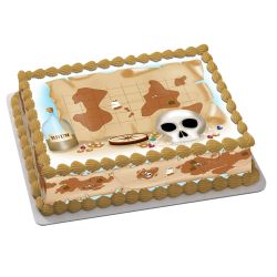 Kit deco de gâteau Carte pirate A4 
