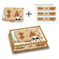 Kit deco de gâteau Carte pirate A4 