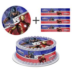 Kit deco de gâteau Captain America Civil War