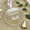 4 Boules de noël personnalisé plexi texte blanc pur