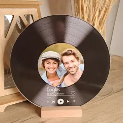 Cadre photo personnalisé disque vinyle