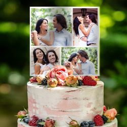 Cake topper mariage personnalisé carré