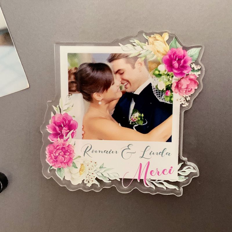 Magnet personnalisé plexi merci décor Pivoines roses Magnet personnalisé plexi merci décor Pivoines roses
