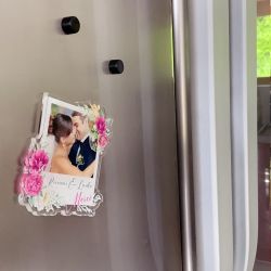 Magnet personnalisé plexi merci décor fleurs