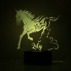 Lampe / veilleuse personnalisée arc en ciel Cheval