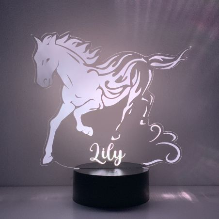 Lampe/veilleuse personnalisée arc en ciel Cheval