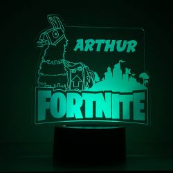 Lampe/veilleuse personnalisée arc en ciel Fortnite Lama