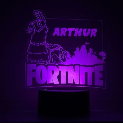 Lampe/veilleuse personnalisée arc en ciel Fortnite Lama