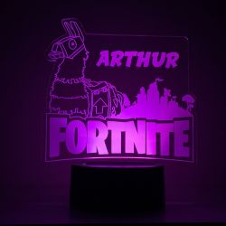 Lampe/veilleuse personnalisée arc en ciel Fortnite Lama