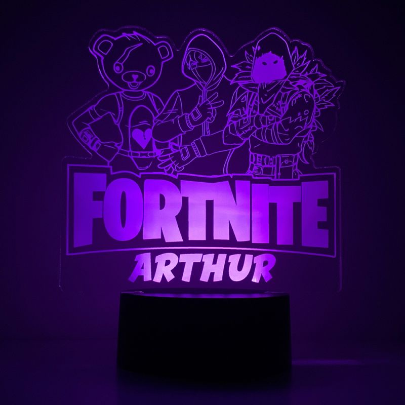 Lampe/veilleuse personnalisée arc en ciel Fortnite