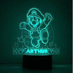 Lampe/veilleuse personnalisée arc en ciel Mario