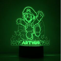 Lampe/veilleuse personnalisée arc en ciel Mario