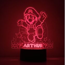 Lampe/veilleuse personnalisée arc en ciel Mario