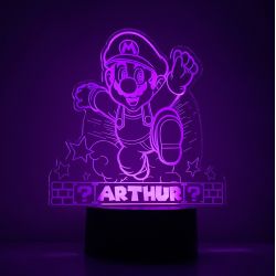 Lampe/veilleuse personnalisée arc en ciel Mario