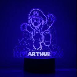 Lampe/veilleuse personnalisée arc en ciel Mario