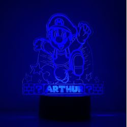 Lampe/veilleuse personnalisée arc en ciel Mario