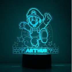 Lampe/veilleuse personnalisée arc en ciel Mario