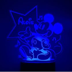 Lampe/veilleuse personnalisée arc en ciel Mickey