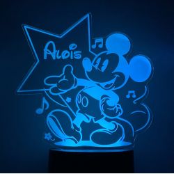 Lampe/veilleuse personnalisée arc en ciel Mickey