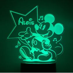 Lampe/veilleuse personnalisée arc en ciel Mickey