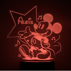 Lampe/veilleuse personnalisée arc en ciel Mickey