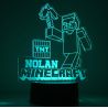 Lampe/veilleuse personnalisée arc en ciel Minecraft