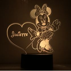 Lampe/veilleuse personnalisée arc en ciel Minnie