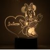 Lampe/veilleuse personnalisée arc en ciel Minnie