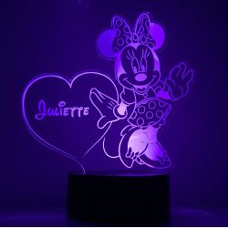 Lampe/veilleuse personnalisée arc en ciel Minnie