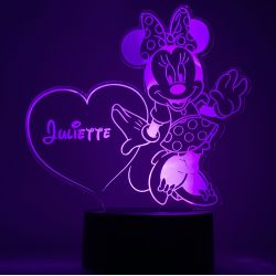 Lampe/veilleuse personnalisée arc en ciel Minnie