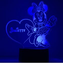 Lampe/veilleuse personnalisée arc en ciel Minnie