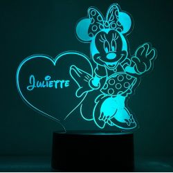 Lampe/veilleuse personnalisée arc en ciel Minnie