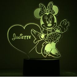 Lampe/veilleuse personnalisée arc en ciel Minnie