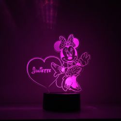 Lampe/veilleuse personnalisée arc en ciel Minnie