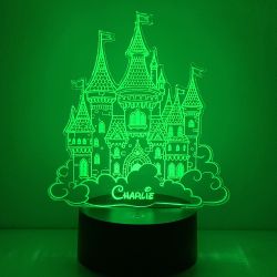 Lampe/veilleuse personnalisée arc en ciel Princesse chateau