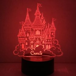 Lampe/veilleuse personnalisée arc en ciel Princesse chateau