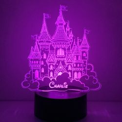 Lampe/veilleuse personnalisée arc en ciel Princesse chateau