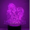 Lampe/veilleuse personnalisée arc en ciel licorne