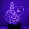 Lampe/veilleuse personnalisée arc en ciel princesse