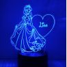 Lampe/veilleuse personnalisée arc en ciel princesse