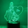 Lampe/veilleuse personnalisée arc en ciel princesse