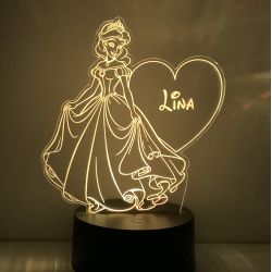 Lampe/veilleuse personnalisée arc en ciel princesse