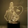 Lampe/veilleuse personnalisée arc en ciel princesse